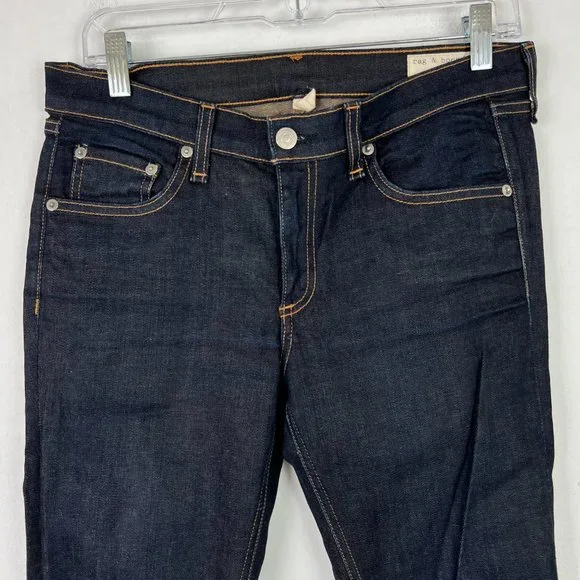 Rag & Bone Cate Mid-Rise Skinny Jeans Dark Rinse Size 28 GUC - Picture 3 of 16